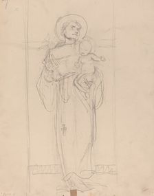 Standing Saint holding the Christ Child, 1896. Creator: Karel Vitezslav Masek