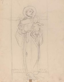 Standing Saint holding the Christ Child, 1896. Creator: Karel Vitezslav Masek