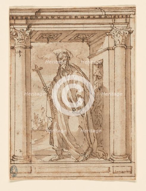 Standing Saint in Portico, n.d. Creator: Unknown.