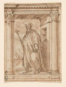 Standing Saint in Portico, n.d. Creator: Unknown