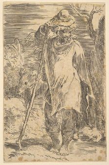 Standing Shepherd, early 16th century. Creator: Attributed to Parmigianino (Girolamo Francesco Maria Mazzola) (Italian, Parma 1503-1540 Casalmaggiore)