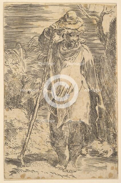 Standing Shepherd, early 16th century. Creator: Attributed to Parmigianino (Girolamo Francesco Maria Mazzola) (Italian, Parma 1503-1540 Casalmaggiore).