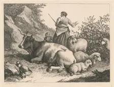 Standing Shepherdess with a Child, after 1776. Creator: Francesco Londonio