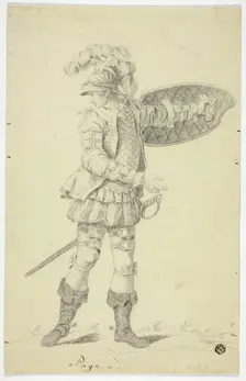 Standing Page with Shield and Sword, n.d. Creator: Unknown