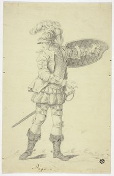 Standing Page with Shield and Sword, n.d. Creator: Unknown