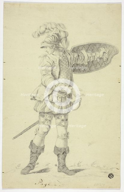 Standing Page with Shield and Sword, n.d. Creator: Unknown.