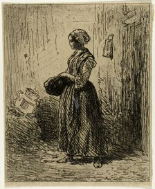 Standing Peasant Woman, 1845. Creator: Charles Emile Jacque