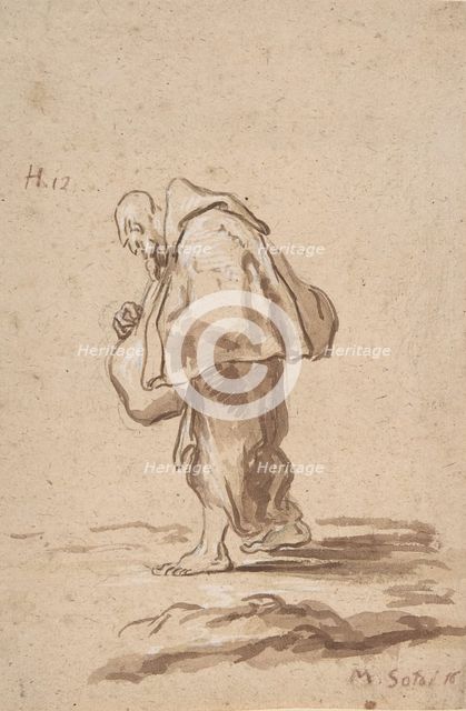 Standing Pilgrim Friar., ca. 1705-20. Creator: Alessandro Magnasco.