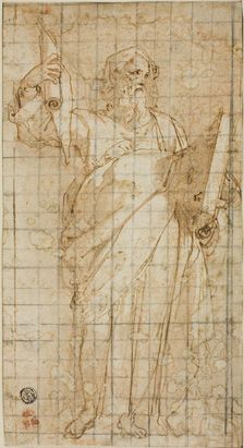 Standing Prophet with a Book and Scroll, 1562/66. Creator: Taddeo Zuccaro