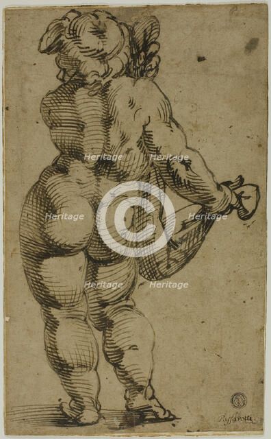 Standing Putto Seen From the Back, 1570/75. Creator: Bartolomeo Passarotti.