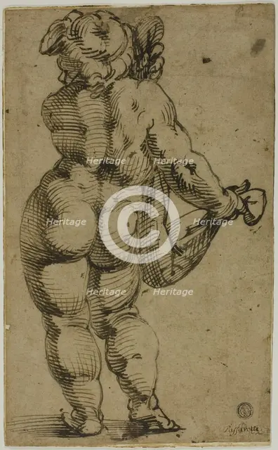 Standing Putto Seen From the Back, 1570/75. Creator: Bartolomeo Passarotti.