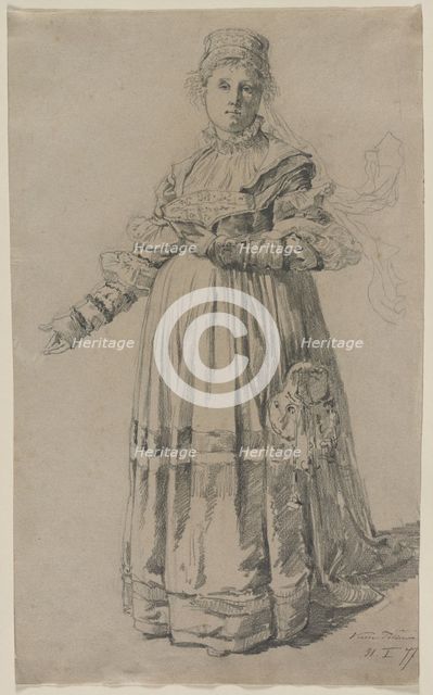 Standing Woman, 1877. Creator: Victor Tobler (Swiss, 1846-1915).