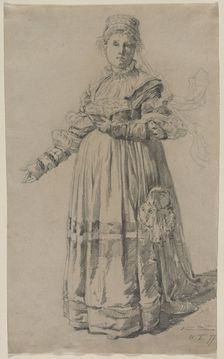Standing Woman, 1877. Creator: Victor Tobler (Swiss, 1846-1915)