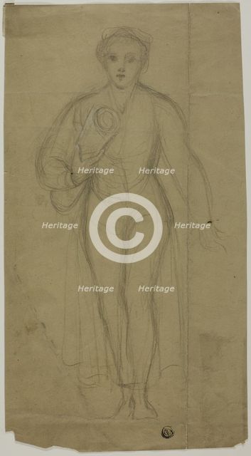 Standing Woman Carrying Rolled-Up Paper, n.d. Creator: Unknown.