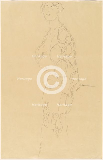 Standing Woman, c. 1910. Creator: Gustav Klimt.