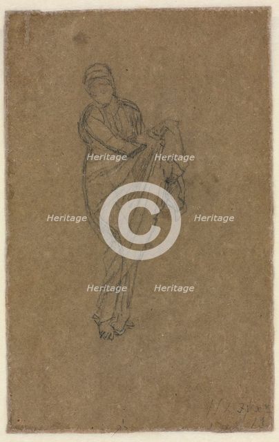 Standing Woman Holding Up Her Dress (verso), c. 1872. Creator: James McNeill Whistler (American, 1834-1903).