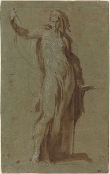 Standing Woman Holding a Scroll. Creator: Unknown