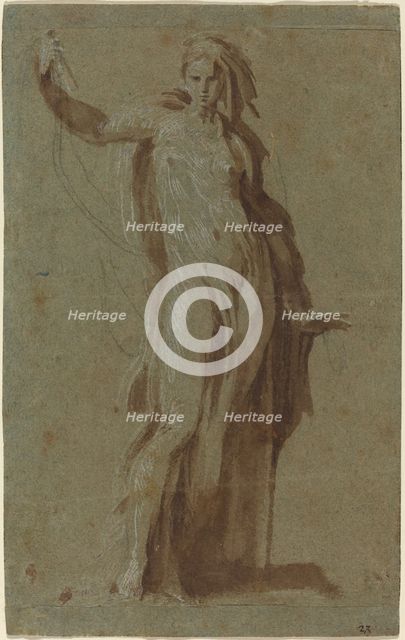 Standing Woman Holding a Scroll. Creator: Unknown.