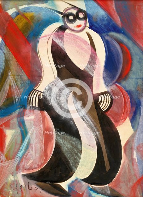 Standing woman in evening dress. Creator: Scheiber, Hugo (1873-1950).