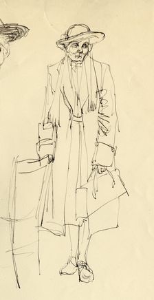 Standing woman in hat, 1953. Creator: Shirley Markham