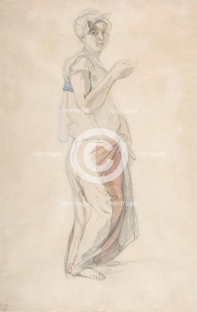 Standing Woman in Moroccan Costume, ca. 1834. Creator: Eugene Delacroix.