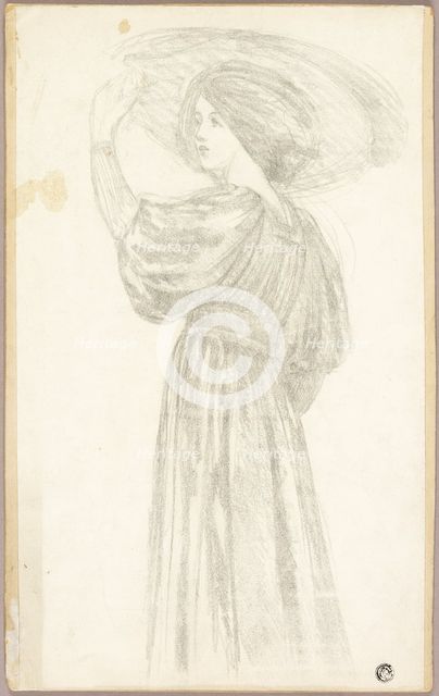 Standing Woman in Three-Quarter Profile Wearing Broad Brimmed Hat, n.d. Creator: Unknown.