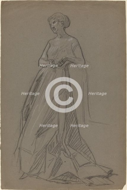 Standing Woman Leaning on Her Elbow, 1890s. Creator: Unknown.