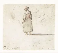 Standing woman, seen from behind, 1633-1687. Creator: Gillis Neyts
