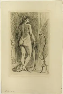 Standing Woman with a Fur, 1879. Creator: Félicien Rops