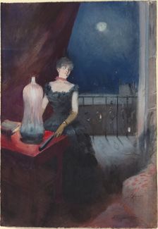 Standing Woman with a Fan, probably 1880/1890. Creator: Jean Louis Forain