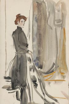 Standing woman with a piece of cloth, 1875-1934. Creator: Isaac Lazerus Israels