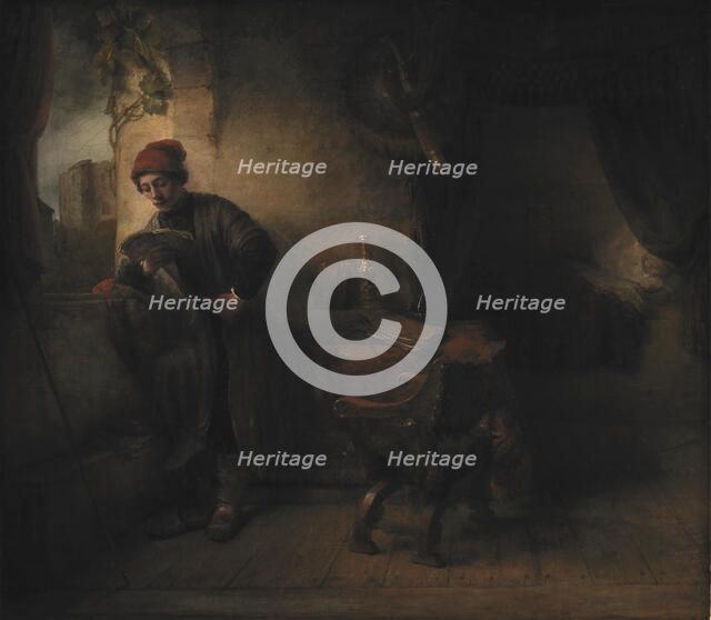 Standing Young Man at the Window in his Study Reading, known as"The Student", 1651-1654. Creators: Willem Drost, Rembrandt Harmensz van Rijn.