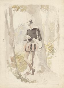 Standing young man reading a letter, 1854-1914. Creator: Albert Neuhuys
