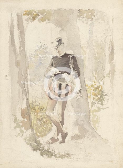 Standing young man reading a letter, 1854-1914. Creator: Albert Neuhuys.
