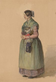 Standing young woman, 1839-1844. Creator: Karoly Lajos Libay