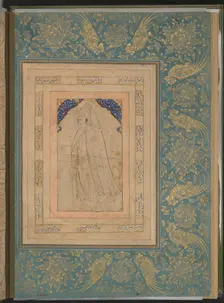 Standing Youth in a Cape, Folio from the Bellini Album, late 16th century. Creator: Unknown