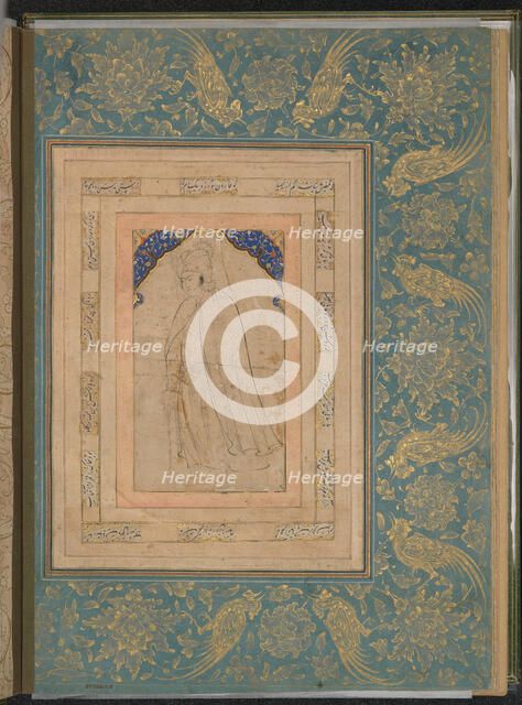 Standing Youth in a Cape, Folio from the Bellini Album, late 16th century. Creator: Unknown.