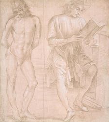 Standing Youth with Hands Behind His Back, and a Seated Youth Reading (recto)..., 1457/58-1504. Creator: Filippino Lippi