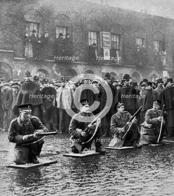 Standoff on Sidney Street, Stepney, London, 3rd January 1911 (1937).Artist: Central Press