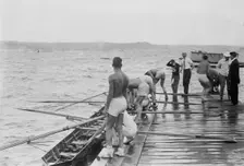 Stanford University crew, Hudson River, New York, near Poughkeepsie, between c1910 and c1915. Creator: Bain News Service