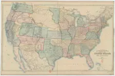 Stanford's railway & county Map of the United States, 1861. Creator: Stanford, Edward (1827-1904)