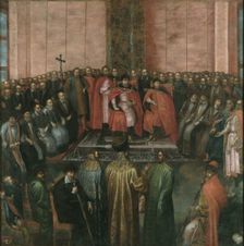 Stanislaw Zolkiewski presents to King Zygmunt III the captured tsar Shuyski, 1611. Creator: Dolabella, Tommaso (1570-1650)