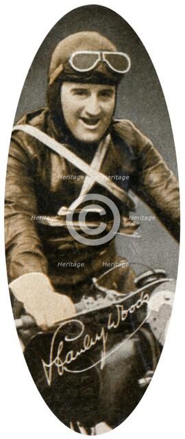 Stanley Woods (1903-1993), Irish motor cycle racer, 1935. Artist: Unknown