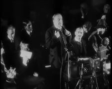 Stanley Baldwin Giving a Speech in Front of a Large Crowd, 1931. Creator: British Pathe Ltd