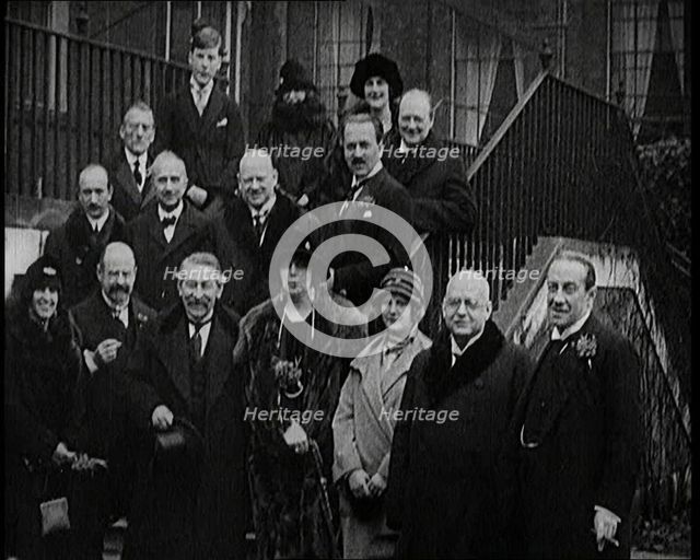 Stanley Baldwin, Prime Minister of Britain, Austen Chamberlain, British Secretary of State..., 1920s Creator: British Pathe Ltd.