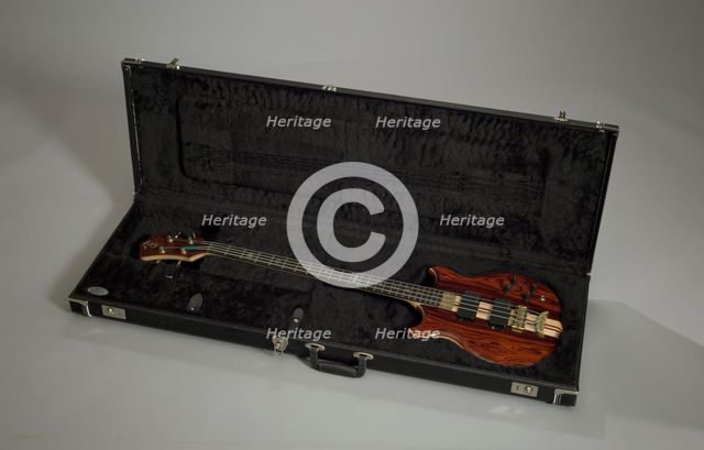 Stanley Clarke Signature Standard 4 String Bass and case owned by Stanley Clarke, late 20th century. Creators: Gotoh Gut Co., Alembic Inc., G&G Quality Case Co..