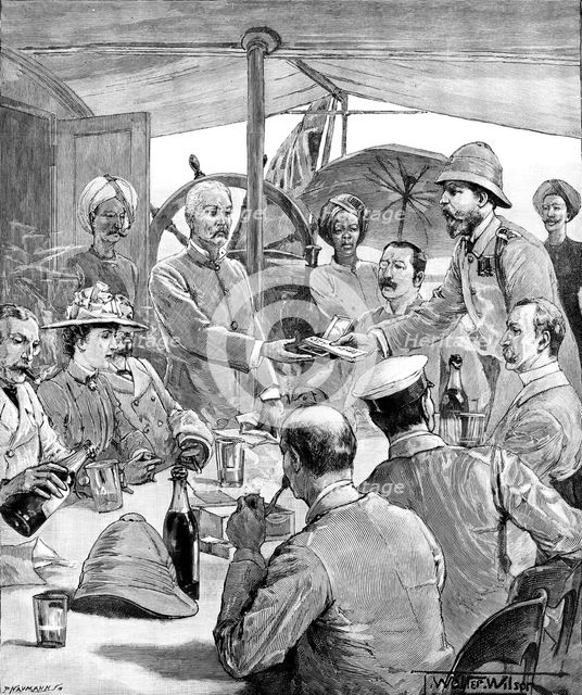 Stanley’s Expedition: presentation of the order of Zanzibar, by the British Consul...Mombasa, 1890. Creator: P Naumann.