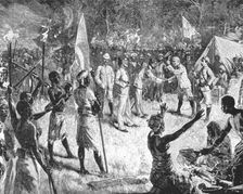 Stanley's...Meeting with Emin Pasha, April 29, 1888, at Kavalli... (1901). Creator: Unknown