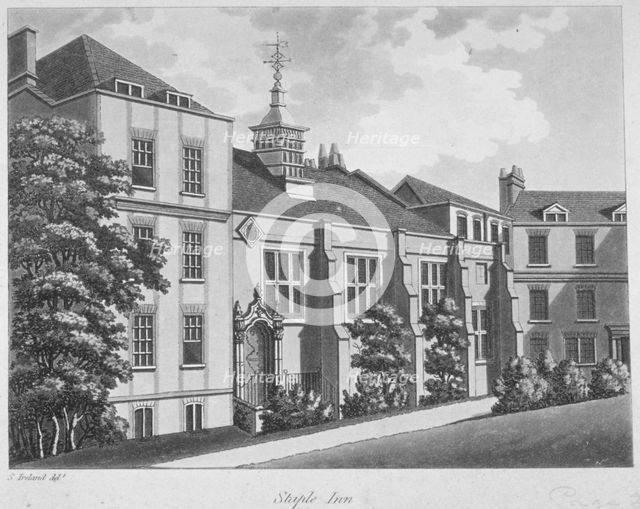 Staple Inn, City of London, 1800. Artist: William Angus
