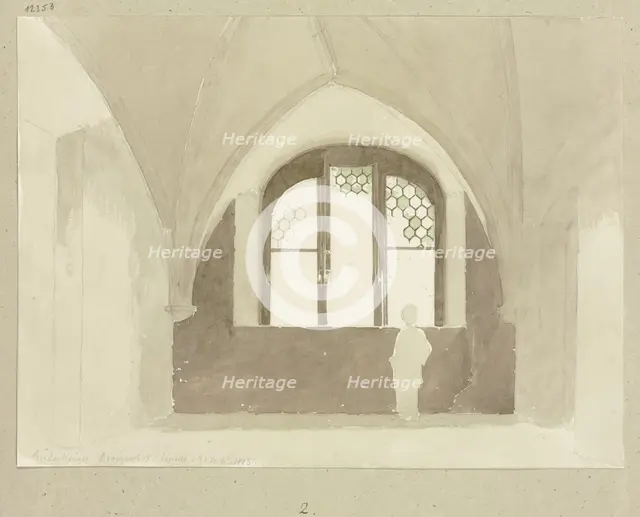 Star-vaulted room of the chapel in the Brömserhof in Rüdesheim, 1883. Creator: Carl Theodor Reiffenstein.